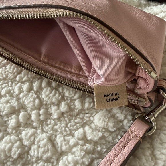 Vintage Coach Y2K Light Pink Pebbled Leather Wristlet Wallet Double Zipper - Picture 10 of 11